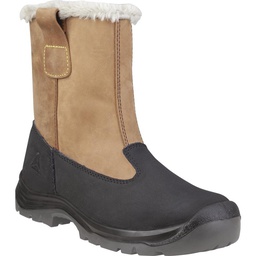 TAKU S3 CI SRC PU-COATING PIGMENTED SPLIT LEATHER AND COWHIDE LEATHER FUR-LINED BOOTS - S3 CI SRC 