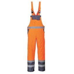 Portwest S488 Hi-Vis Breathable Contrast Rain Bib and Brace