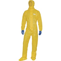 DT300 DELTACHEM DELTACHEM DISPOSABLE OVERALLS WITH HOOD - 3B TYPE - TAPED SEAMS 