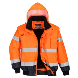 Portwest C465 Hi-Vis 3-in-1 Contrast Bomber Jacket 